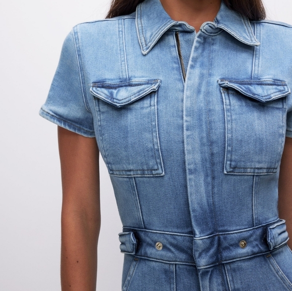 Good American Fit for success jeans jumpsuit. M. Straight leg jumpsuit. - Picture 3 of 7